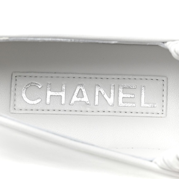 Chanel Cruise 2024 Lambskin Grosgrain Cap Toe Ballerina Flats w/ Leg Warmers 39 - Picture 13 of 15